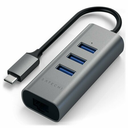 SATECHI Type C 2 In 1 Usb Hub With Ethernet, Space Gray ST-TC2N1USB31AM